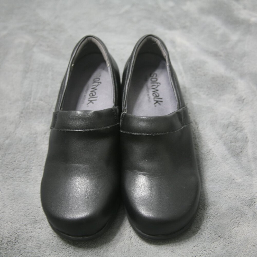 SoftWalk Black Slip-On Comfort Mules